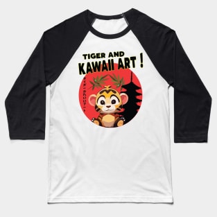 Kawaii Cute Kitten Tiger Baseball T-Shirt